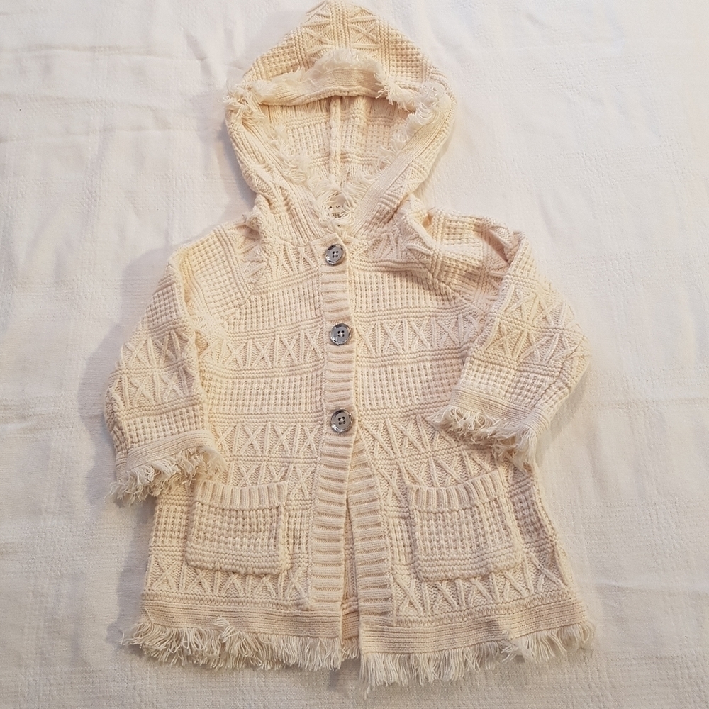 Dakini fringed sweater cream girls 24 months